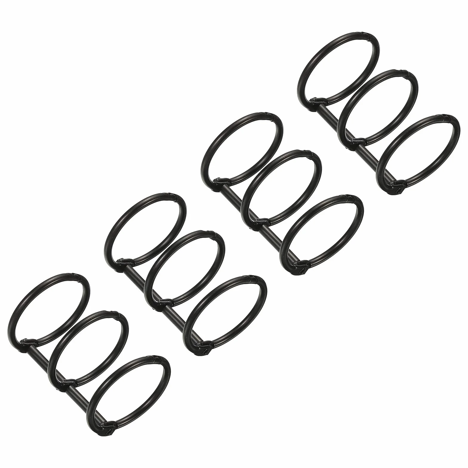 PATIKIL 2,5 cm średnicy, pierścienie do segregatorów, 4 sztuki, zdejmowane metalowe pierścienie do książek, do biura, na luźne liście, 3 kółka na biurko, kalendarz, album fotograficzny, czarny