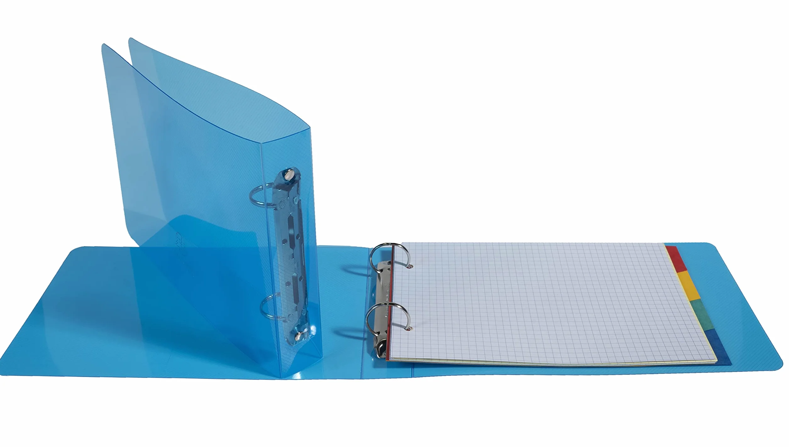 Exacompta 51092E Segregator 2 ringowy Crystal z PP A5 grzbiet 35 mm, 16,5 x 24 cm, przezroczysty, wytrzymały, segregator pierścieniowy teczka segregator na dokumenty 1 sztuka kolor niebieski