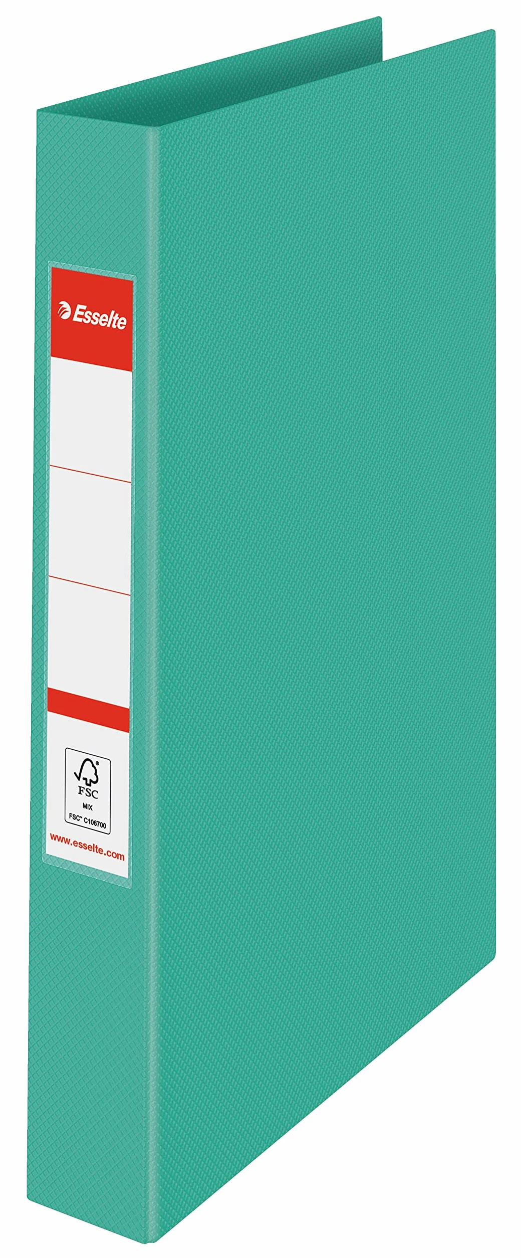 Esselte, Segregator 2-Ringowy Esselte Colour'Breeze, Twarda Oprawa, do 190 Kartek A4, do Domu/Biura, Grzbiet 42 mm, Wytłoczony Wzór, Kolor Zielony, 1 Sztuka, 626498