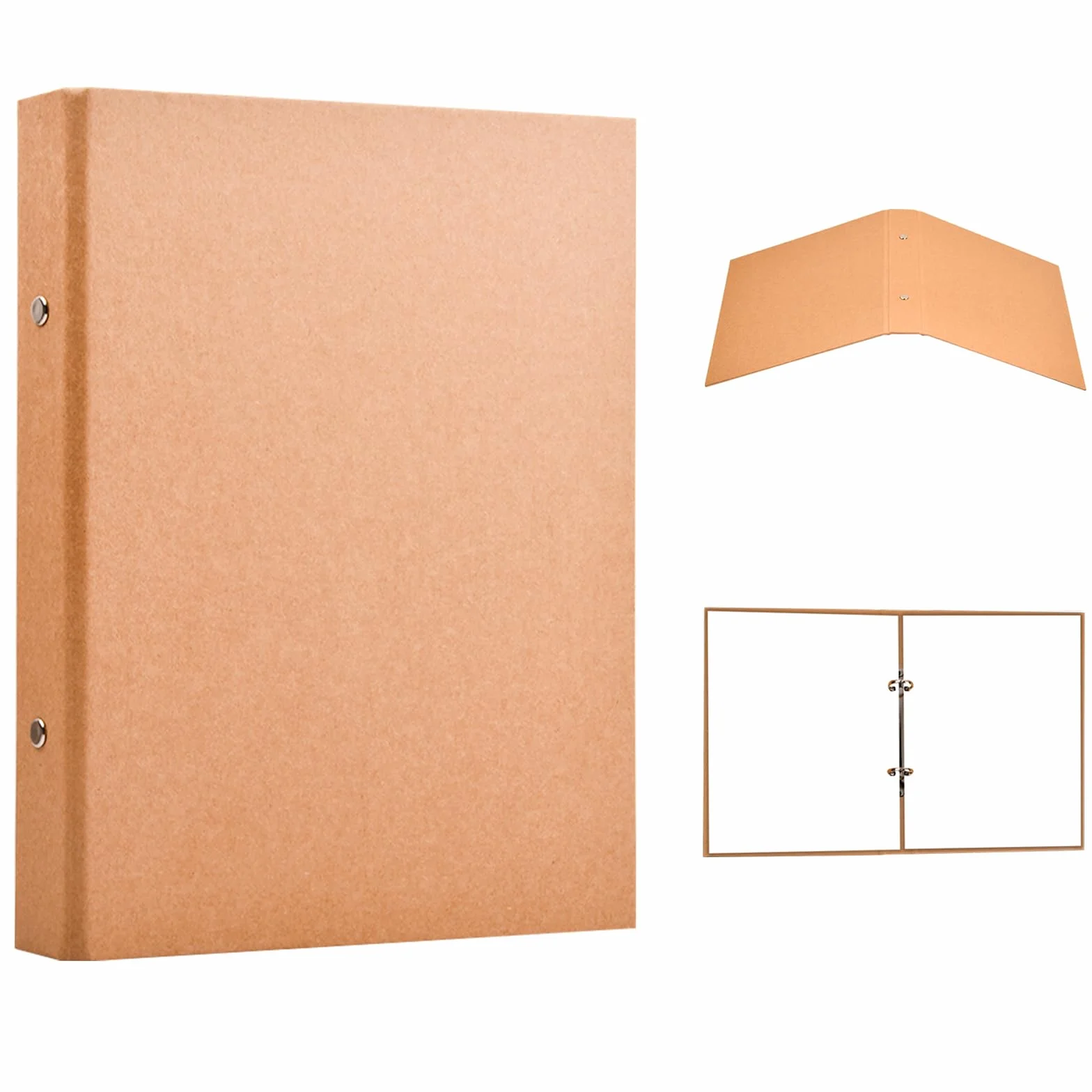 2 sztuki segregatorów A5, okładka z papieru typu kraft, segregator A5, 2 pierścienie, luźne arkusze, okładka, metalowy segregator z dwoma otworami, do pamiętnika, szkoły, biura, podróży (A)