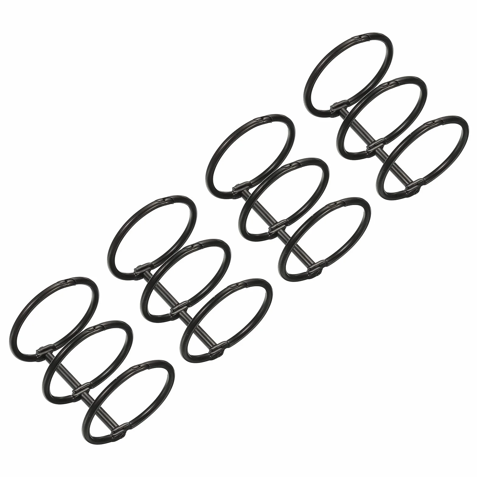 PATIKIL Pierścienie do segregatorów o średnicy 3 cm, 4 sztuki, zdejmowane metalowe pierścienie do książek, do biura, na luźne liście, 3 kółka na biurko, kalendarz, album fotograficzny, czarny