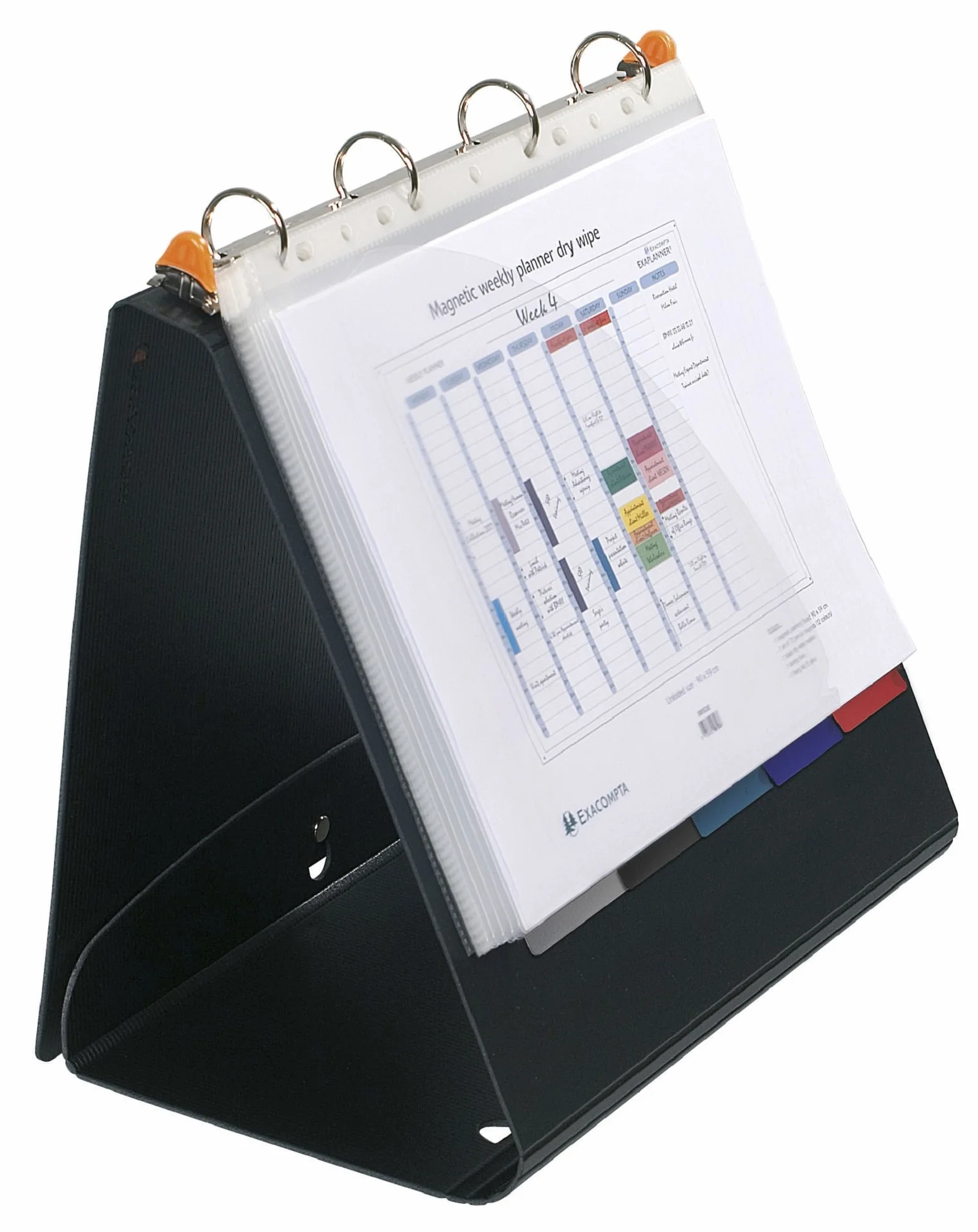 Exacompta 56034E Segregator prezentacyjny Exactive - Exashow - 4 ringowy - 30mm - A4 - flipchart - kolor: czarny