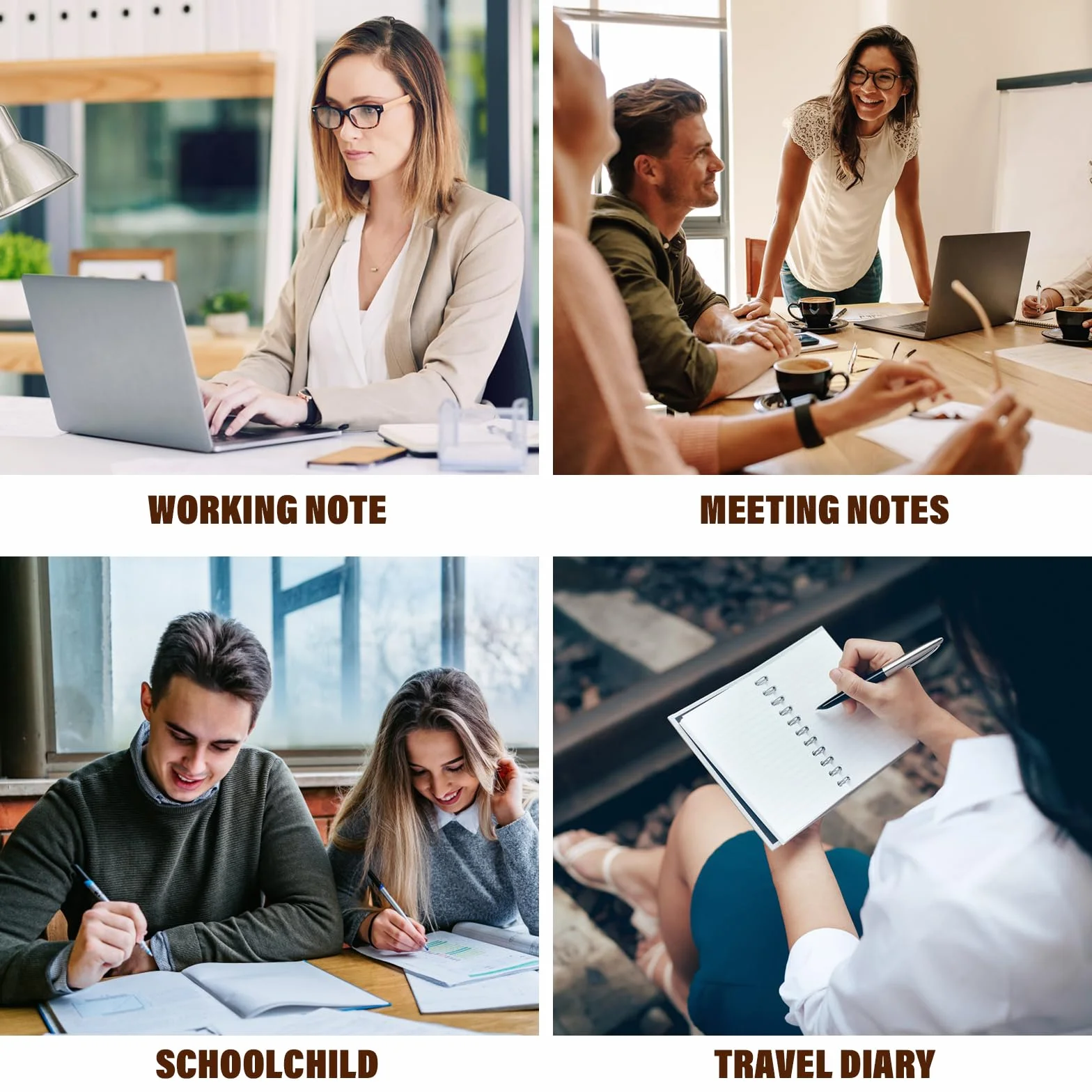 A5 Segregator ze skóry PU, do wielokrotnego napełniania, 6 okrągłych kopert, teczka do planowania A5, do pracy, w podróży, do osobistego pamiętnika, kolor brązowy