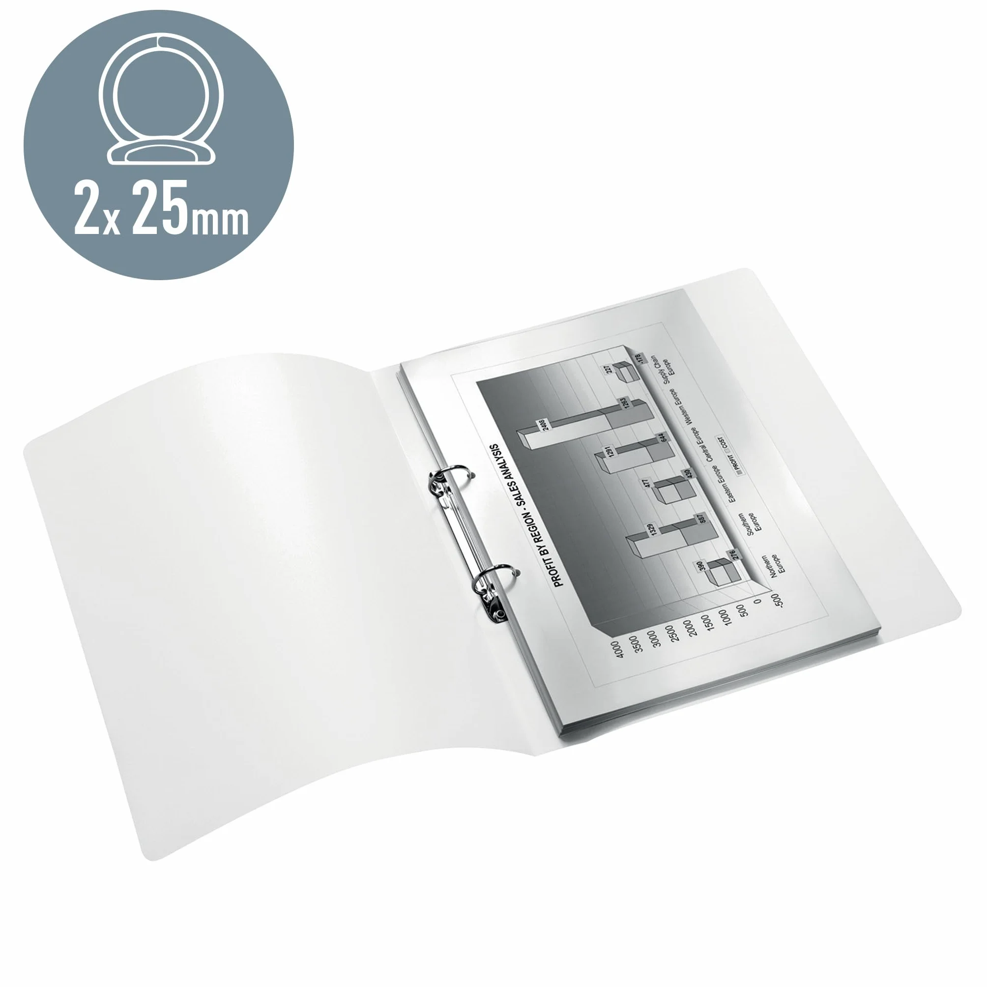 Leitz, Segregator Ringowy Leitz WOW, A4, z Mechanizmem 2-Ringowym, Mieści do 190 Kartek, Grzbiet 25 mm, Kolekcja WOW, Kolor Czarny, 42570095