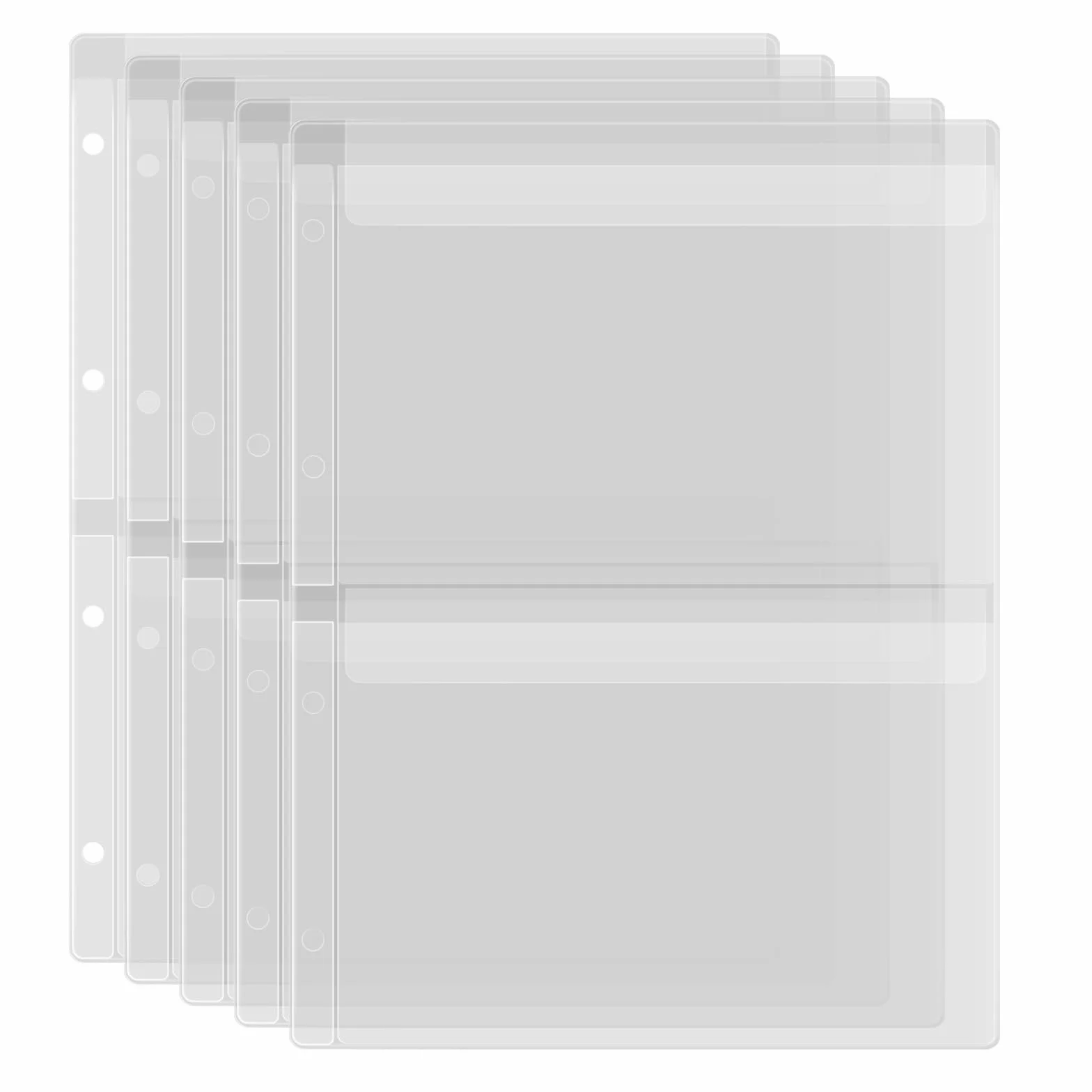 BAOFALI 5 sztuk plastikowych kieszeni do segregatora A4, 4 otwory, wodoodporne foldery z PCW, luźna torba do budżetowania, planera, organizera