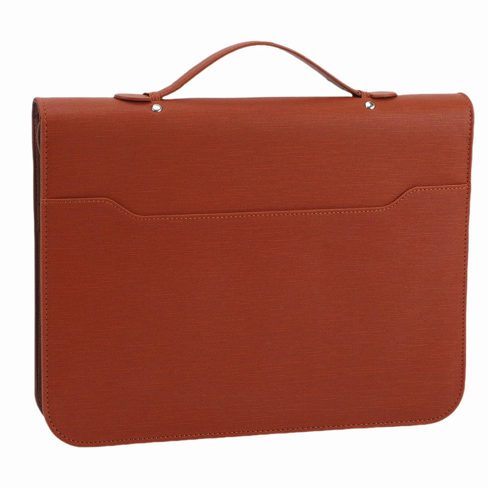 Asixxsix Segregator do Teczek, Teczka Biznesowa Zapinana na Zamek, Teczka Biznesowa na teczkę z wegańską skórą 14 Cali z Kalkulatorem, 30 Arkuszy Papieru, 10 Teczek na Dokumenty