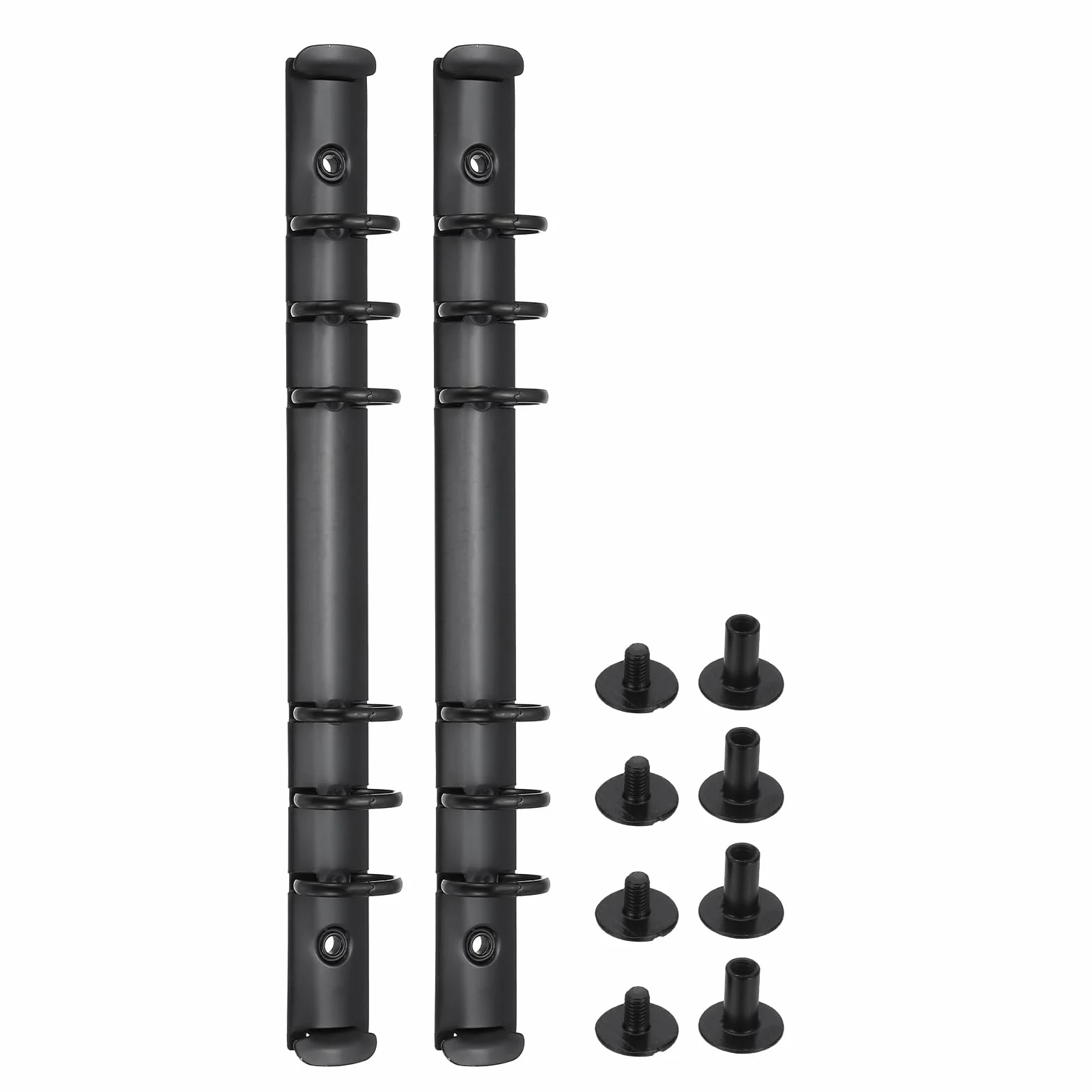 PATIKIL A5 6-otworowe mechanizmy segregatora, 2 zestawy spinaczy do segregatorów, czarne