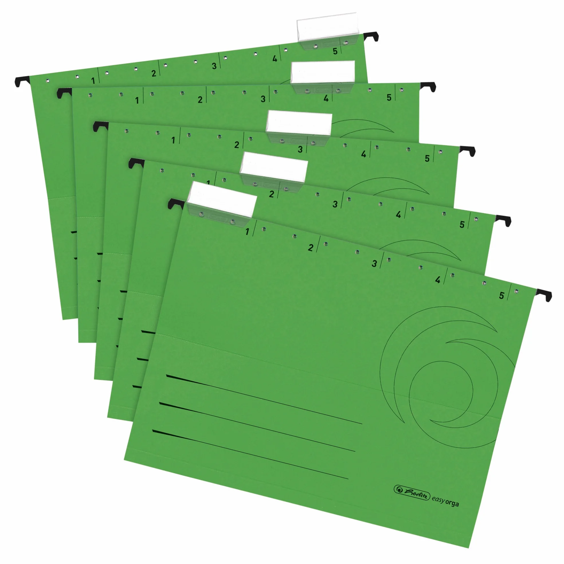 Herlitz A4 pilnik do zawieszenia - zielony (5 sztuk)