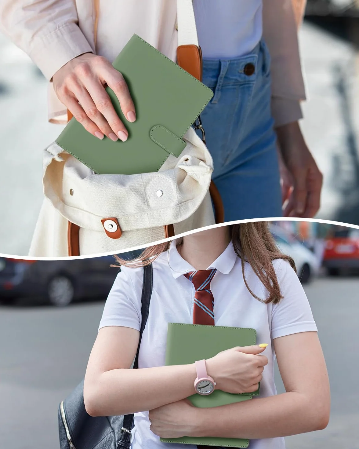 Notatnik A5 z ringami do ponownego napełniania, 140 arkuszy, 4 style papieru uzupełniającego A5, segregator z kieszeniami segregatora do notatek szkolnych, dzienników podróży