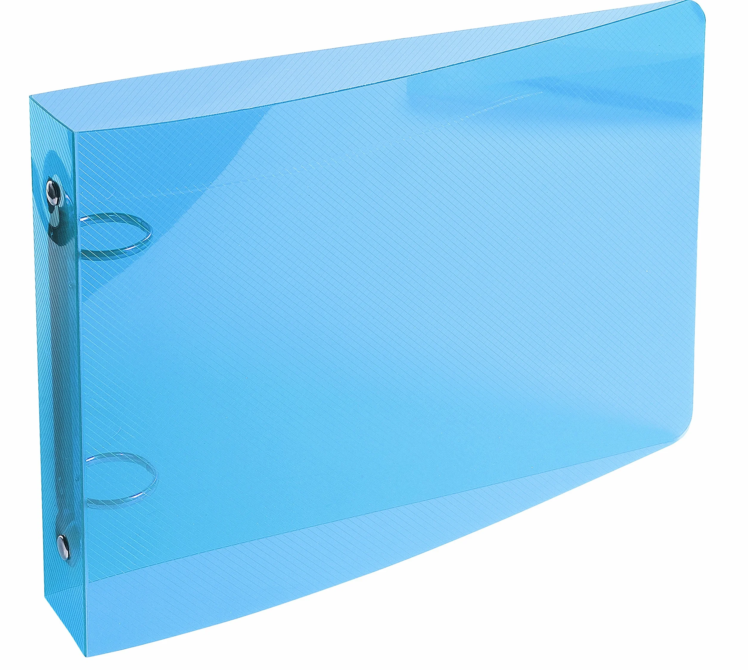 Exacompta 51092E Segregator 2 ringowy Crystal z PP A5 grzbiet 35 mm, 16,5 x 24 cm, przezroczysty, wytrzymały, segregator pierścieniowy teczka segregator na dokumenty 1 sztuka kolor niebieski