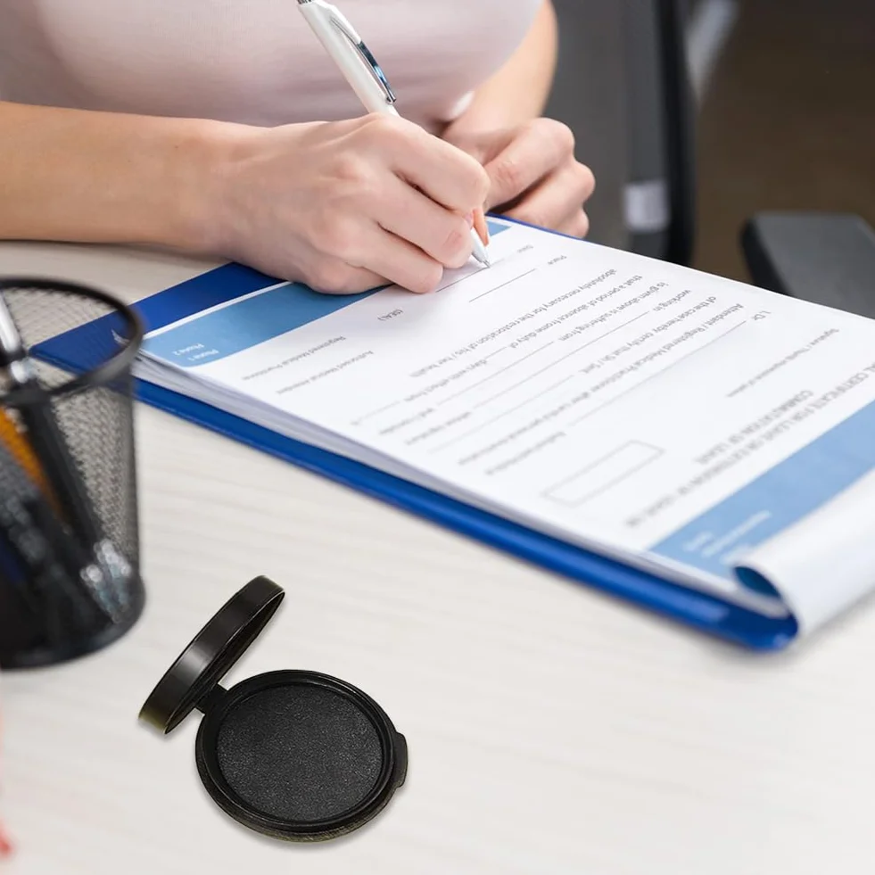 Poduszka do stempli, 2 sztuki, odcisk kciuka, czarna poduszka do stempli, odcisk kciuka, poduszka do stempli w nagłych wypadkach, identyfikacja, dowód osobisty, odcisk palca