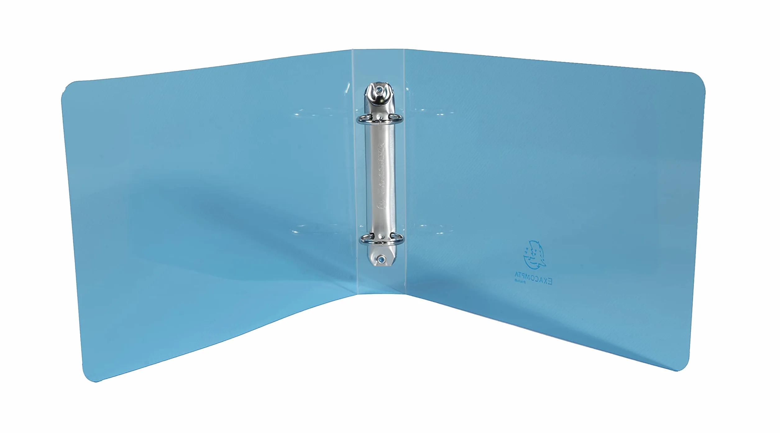 Exacompta 51092E Segregator 2 ringowy Crystal z PP A5 grzbiet 35 mm, 16,5 x 24 cm, przezroczysty, wytrzymały, segregator pierścieniowy teczka segregator na dokumenty 1 sztuka kolor niebieski