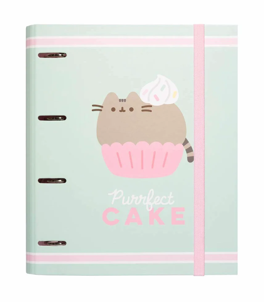 Grupo Erik - Segregator A4 4 Pierścienie - Kolekcja Pusheen Foodie | Sztywny segregator 4 Pierścionki, Format 27 x 32 cm | Materiały szkolne, organizery, artykuły biurowe