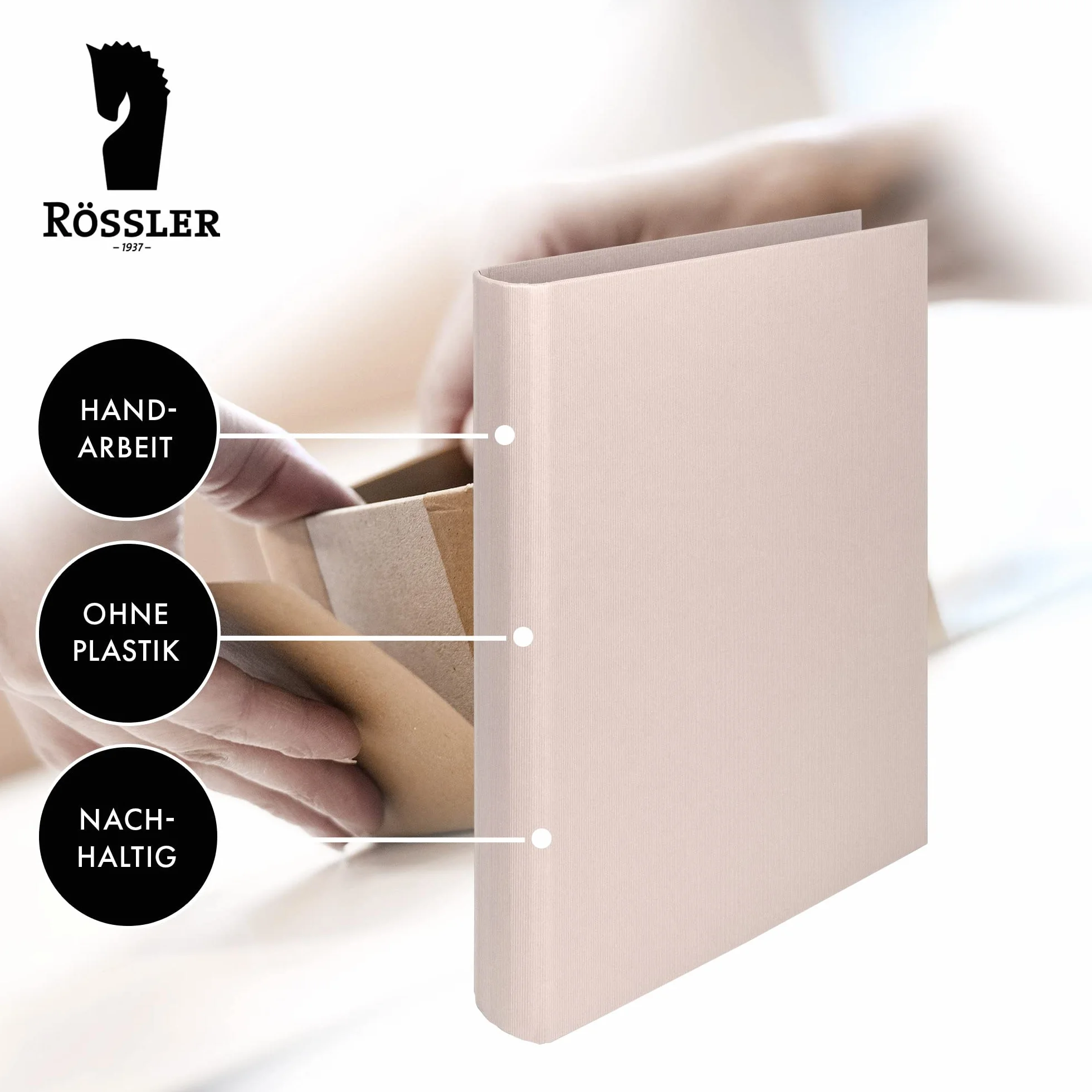 Rössler Papier 1316452580 - S.O.H.O. Segregator ringowy na DIN A4, wysokość 2,5 cm, mechanizm 2-ringowy, Powder, 1 szt.