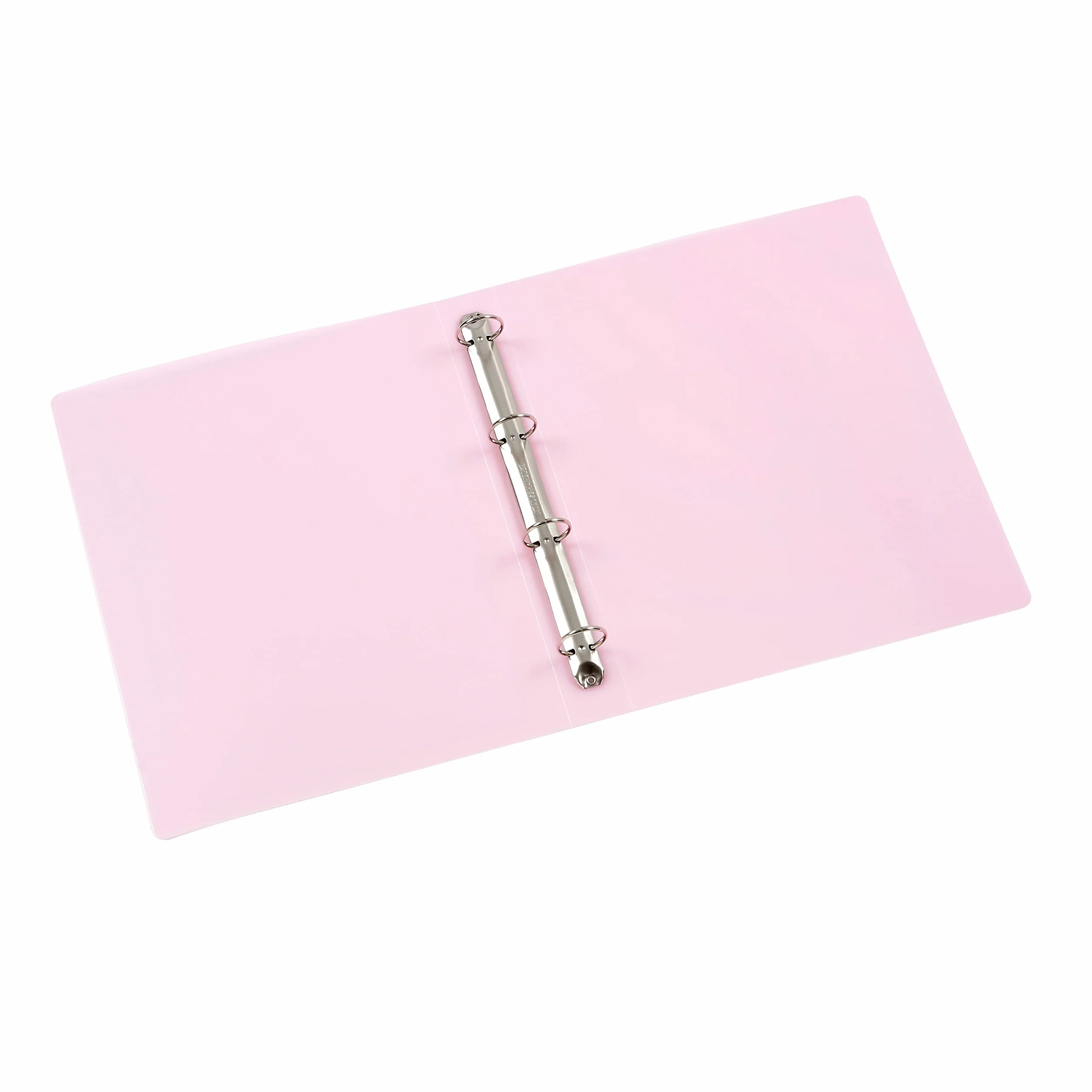 Viquel - segregator A4 MAXI z możliwością personalizacji, 4 pierścienie, tył 4 cm, do dokumentów A4, półprzezroczysty różowy