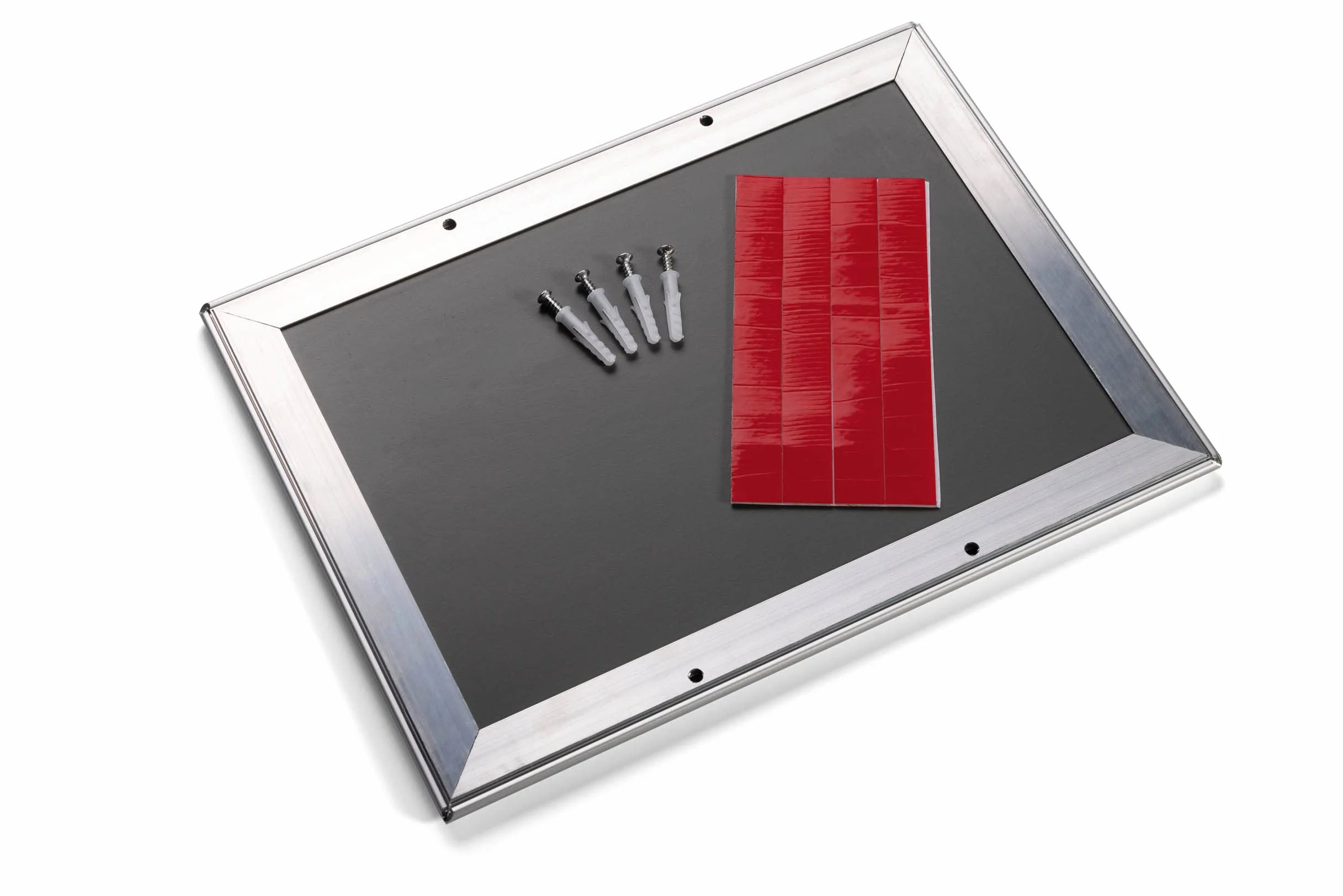 Durable aluminiowa ramka zatrzaskowa A4, samoprzylepna + zestaw śrub, 1 sztuka, anodowana na srebrno, 479623
