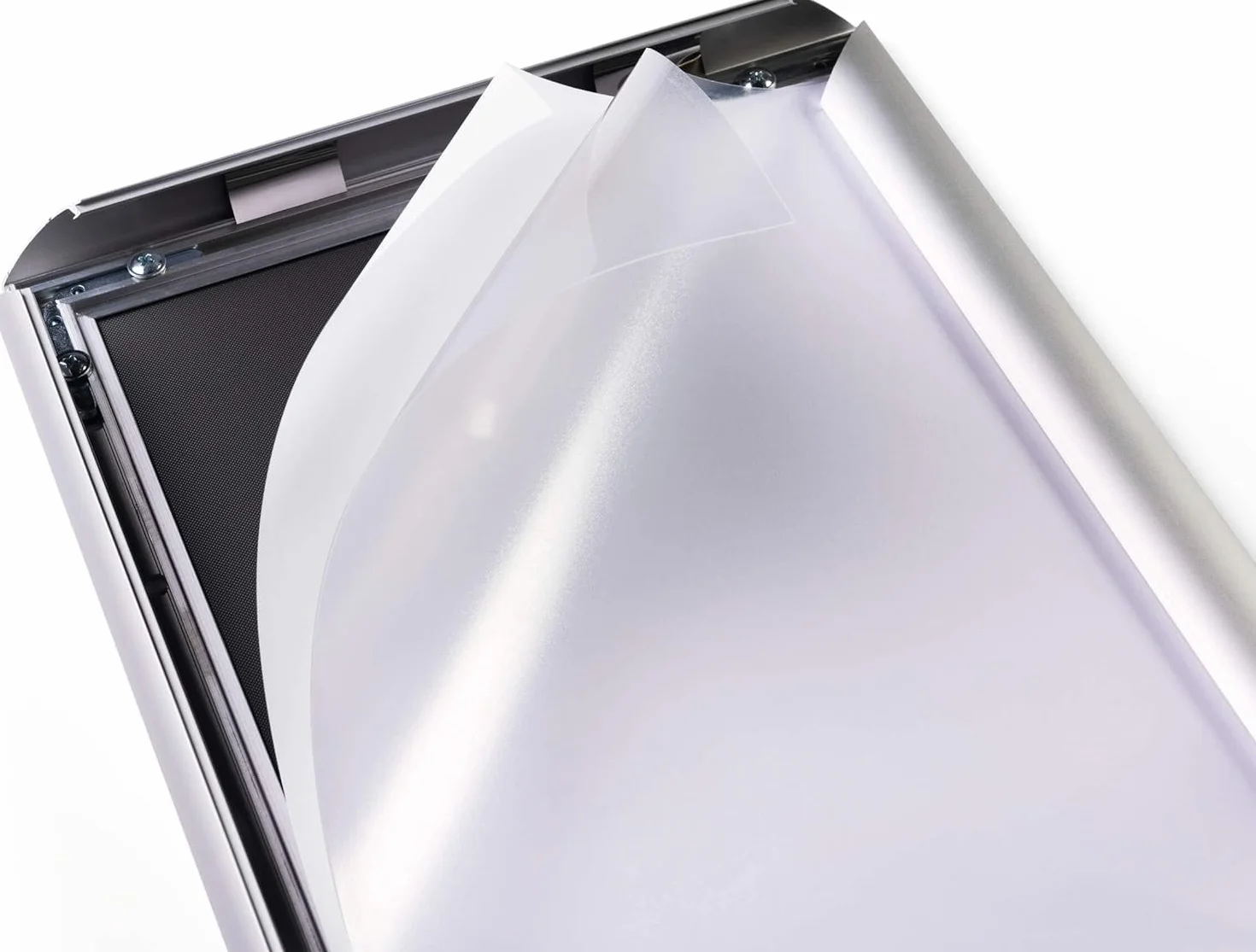Durable stojak podłogowy z aluminiową ramą zatrzaskową A3, solidny, 1 sztuka, anodowany na srebrno, 479923