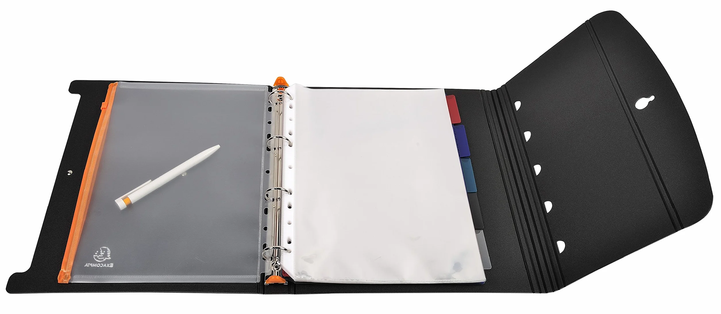 Exacompta 56034E Segregator prezentacyjny Exactive - Exashow - 4 ringowy - 30mm - A4 - flipchart - kolor: czarny