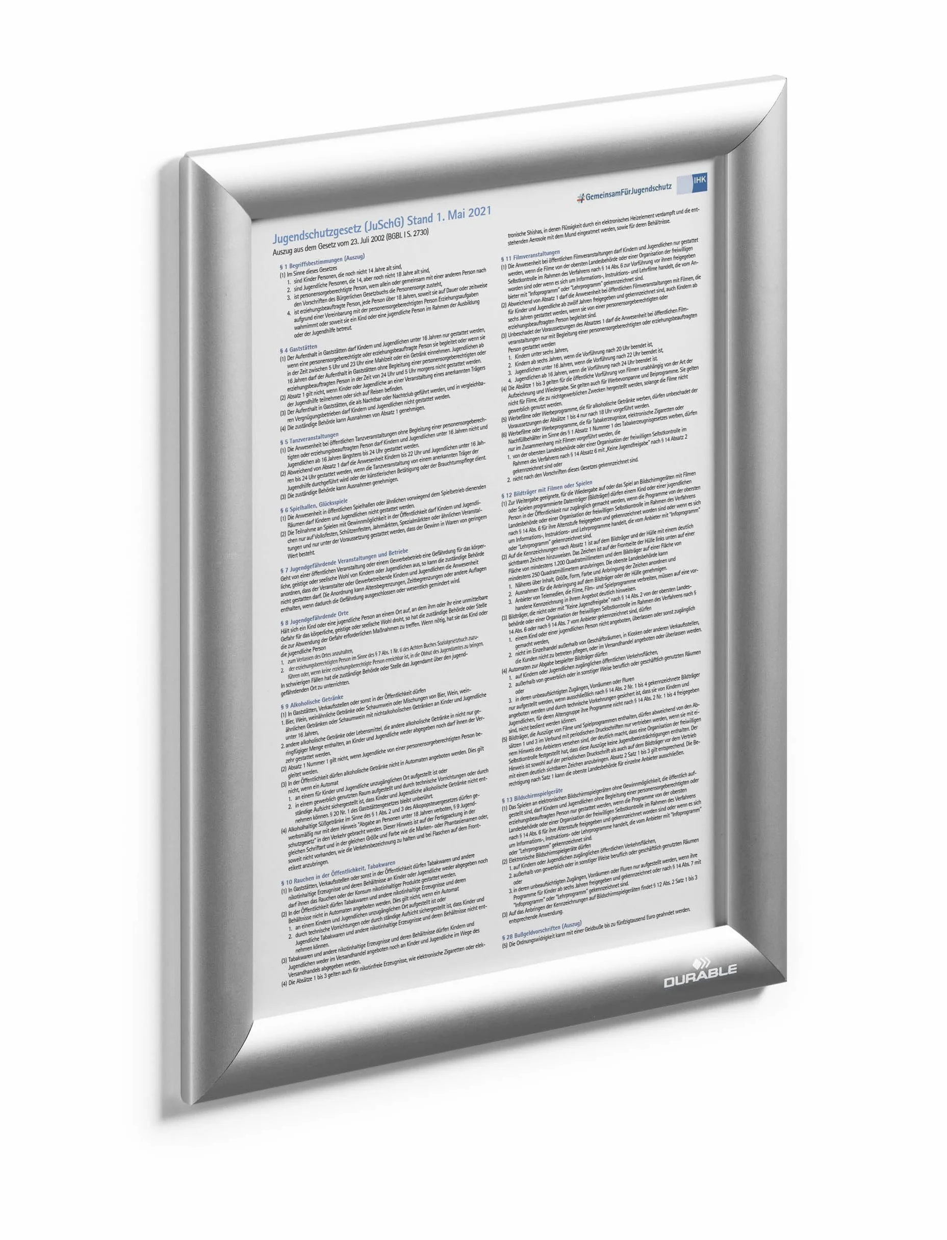 Durable aluminiowa ramka zatrzaskowa A4, samoprzylepna + zestaw śrub, 1 sztuka, anodowana na srebrno, 479623